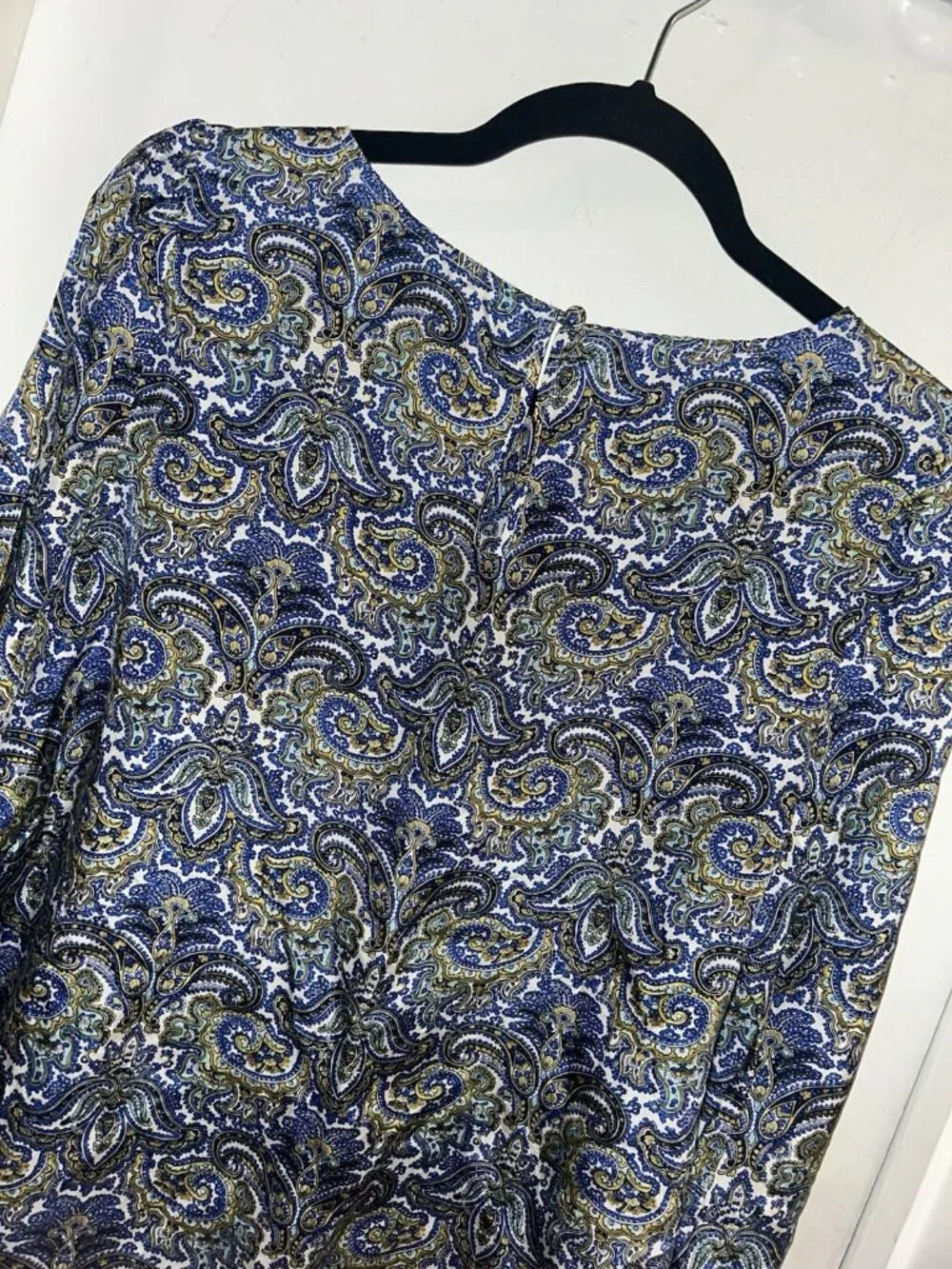 J.Crew Blue Floral 100% Silk Boho Cottage Business Career Blouse Size 8